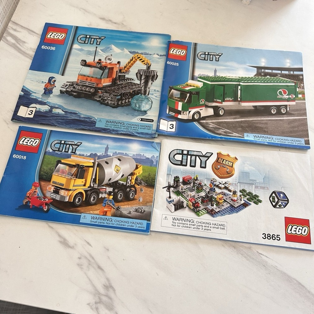 Lego City Lot Of 4 Instruction‎ Manuals 60025 60036 60018 City Alarm 3865